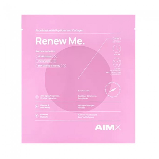 Masca Renew Me cu peptide,colagen hidrolizat si acid hialuronic (25ml), AIMX