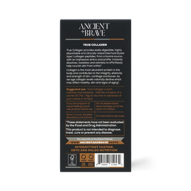 True Collagen powder (15 plicuri x 5 grame), Ancient and Brave