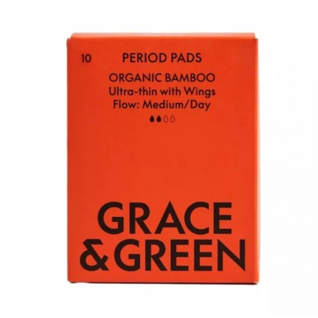 Absorbante din bambus organic pentru zi (10 buc), Grace and Green