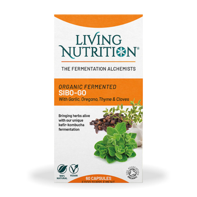 Organic Fermented SIBO GO 700 mg cu oregano, usturoi si cimbru cu efect antimicrobial (60 capsule), Living Nutrition