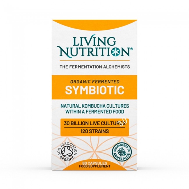 Organic Fermented SYMBIOTIC, prebiotic si probiotic, 30 mld CFU (60 capsule), Living Nutrition