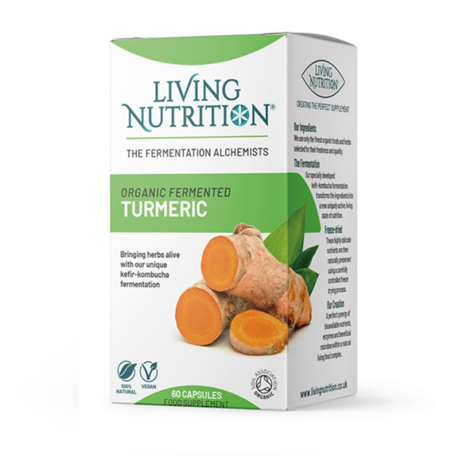 Organic Fermented Turmeric 600 mg  Full Spectrum (60 capsule), Living Nutrition
