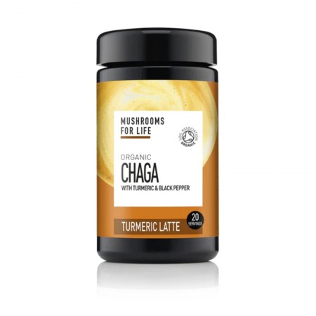 Organic Chaga Turmeric Latte Pure Grade Extract 120 grame (20 portii), MushroomsForLife