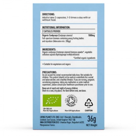 Organic Cordyceps Perform 1000 mg Full Spectrum (60 capsule), MushroomsForLife