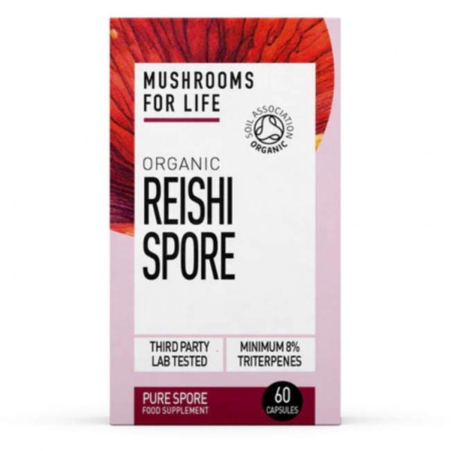 Organic Reishi Spore 800mg  (60 capsule), MushroomsForLife