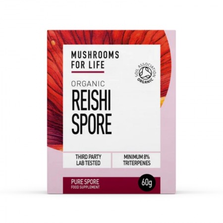 Organic Reishi Spore 1000 mg Powder (60 grame), MushroomsForLife