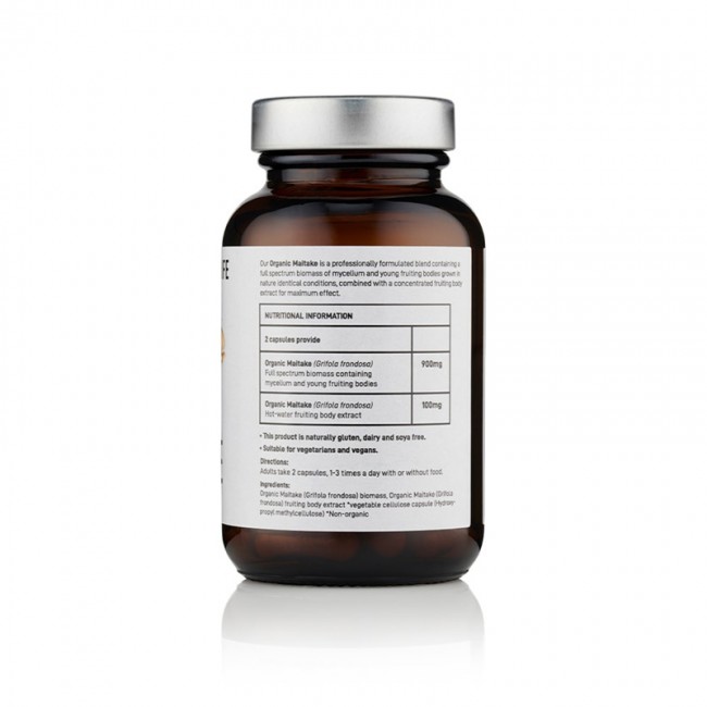 Organic Maitake 800 mg Pure Grade Extract (60 capsule), MushroomsForLife