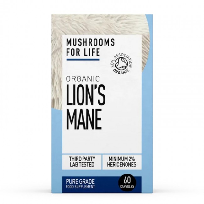 Organic Lions Mane Mushroom 800 mg Pure Grade Extract (60 capsule), Mushrooms4Life