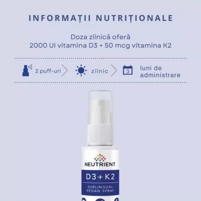 Vitamina D3 plus K2 Vegan Oral Spray (30ml), Neutrient