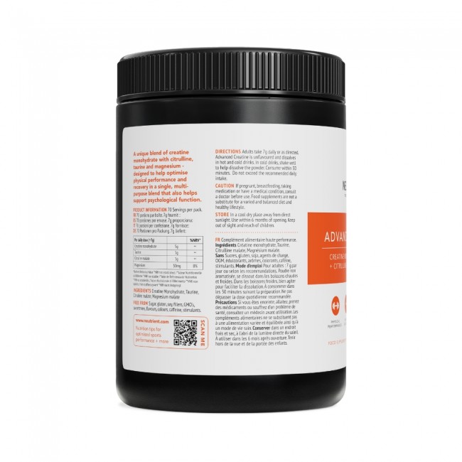 Advanced Creatine M+Taurine+Citrulline+Magnesium (524g), Neutrient